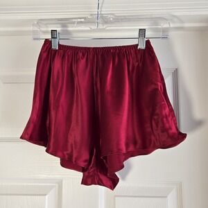 Red‎ Silk Sleep Shorts Women's Size Small Lingerie Feminine Loungewear